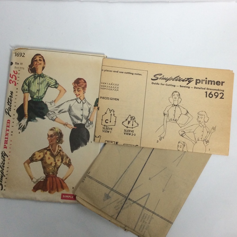 Vtg Sewing Pattern Simplicity 1692 Blouse - image 7